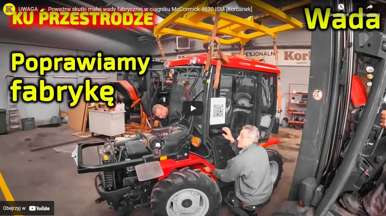 Poważne skutki małej wady fabrycznej w ciągniku